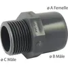Image de Embout Pvc Pression Mâle Raccordement Pvc Pression 50/40mm Et Filetage 1 Pouce - Générique