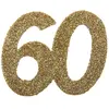 Image de Sachet de 6 Grands confettis anniversaire, OR pailleté 60 ans