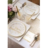 Image de Assiettes Joyeux Anniversaire x10 - Blanc et Or