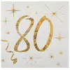 Image de Sachet de 20Petites serviettes 80 ans, mÃ©tallisÃ©es OR