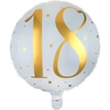 Image de Ballon Aluminium 18 ans Joyeux Anniversaire Blanc et Or