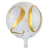 Image de Ballon Aluminum 20 ans Joyeux Anniversaire Blanc et Or