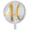 Image de Ballon aluminium 40 ans Joyeux Anniversaire Blanc et Or