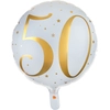 Image de Ballon Aluminium 50 ans Joyeux Anniversaire Blanc et Or
