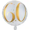 Image de Ballon aluminium 60 ans Joyeux Anniversaire Blanc et Or