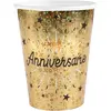 Image de Gobelets en carton x 10 - Anniversaire Ã©tincelant Or