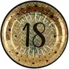 Image de Sachet de 10 Assiettes Ã¢ge Ã©tincelant mÃ©tal 18 ans