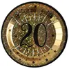 Image de Sachet de 10 Assiettes Ã¢ge Ã©tincelant mÃ©tal 20 ans
