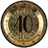 Image de Sachet de 10 Assiettes Ã¢ge Ã©tincelant mÃ©tal 40 ans