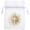 Image de Sachet de 6 Bourses organdi Cérémonie religieuse blanches