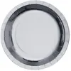 Image de Lot de 10 assiettes en carton brillantes 26 cm, Argent