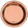 Image de Lot de 10 assiettes en carton brillantes 26 cm, Rose Gold