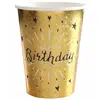 Image de Lot de 10 Gobelets HAPPY BIRTHDAY Etincelant mÃ©tal Or