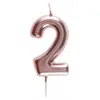 Image de Bougie ROSE GOLD, chiffre 2 rose gold