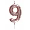 Image de Bougie ROSE GOLD, chiffre 9 rose gold