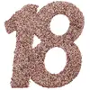 Image de Sachet de 6 Grands confettis anniversaire, Rose Gold pailleté 18 ans