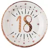 Image de Sachet de 10 Assiettes Ã¢ge Ã©tincelant mÃ©tal 18 ans Rose Gold