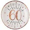 Image de Sachet de 10 Assiettes Ã¢ge Ã©tincelant mÃ©tal 60 ans Rose Gold