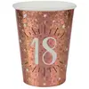 Image de Sachet de 10 Gobelets Ã¢ge Ã©tincelant mÃ©tal 18 ans Rose Gold