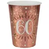 Image de Sachet de 10 Gobelets Ã¢ge Ã©tincelant mÃ©tal 60 ans Rose Gold
