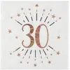 Image de Sachet de 10 Serviettes Ã¢ge Ã©tincelant mÃ©tal 30 ans Rose Gold
