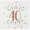 Image de Sachet de 10 Serviettes Ã¢ge Ã©tincelant mÃ©tal 40 ans Rose Gold