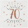 Image de Sachet de 10 Serviettes Ã¢ge Ã©tincelant mÃ©tal 70 ans Rose Gold