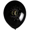 Image de Sachet de 8 ballons âge étincelant NOIR/or, 60 ans