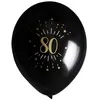 Image de Sachet de 8 ballons âge étincelant NOIR/or, 80 ans