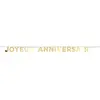 Image de Banderole en carton 2.5m - Joyeux Anniversaire Or