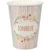 Image de Lot de 10 Gobelets Mariage Fleuri 25cl