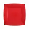 Image de Lot de 10 Petites Assiettes CarrÃ©es carton compostables 18x18cm, Rouge
