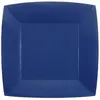 Image de Lot de 10 Petites Assiettes CarrÃ©es carton compostables 18x18cm, Bleu Roy