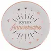 Image de Sachet de 10 Assiettes Joyeux Anniversaire Etincelant mÃ©tal, Rose Gold