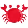 Image de Paquet de 10 Assiettes CRABE Bord de Mer, Rouge