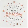 Image de Sachet 10 Serviettes HAPPY BIRTHDAY Etincelant mÃ©tal blanc/Rose Gold