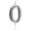 Image de Bougie ARGENT, chiffre 0 argent