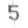 Image de Bougie ARGENT, chiffre 5 argent