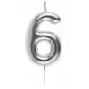 Image de Bougie ARGENT, chiffre 6 argent