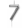 Image de Bougie ARGENT, chiffre 7 argent
