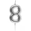 Image de Bougie ARGENT, chiffre 8 argent