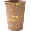 Image de Gobelets en carton x 10 - Joyeux Anniversaire kraft