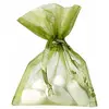 Image de Sachet de 10 Bourses organdi à lacet, Sauge