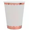 Image de Lot de 10 Gobelets festonnÃ©es 25cl, blanc/Rose Gold