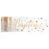 Image de Ruban de tulle Baptême 10m, Blanc/Or