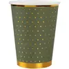 Image de Lot de 10 Gobelets Pois dorÃ©s 25cl, vert Sauge