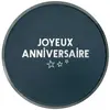 Image de Paquet de 10 Assiettes anniversaire Star d'un jour, Bleu canard/Argent