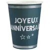Image de Lot de 10 Gobelets anniversaire Star d'un jour Bleu canard/Argent