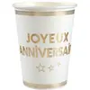 Image de Lot de 10 Gobelets anniversaire Star d'un jour Blanc/Or