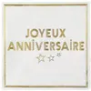 Image de Sachet de 10 serviettes anniversaire Star d'un jour Blanc/Or